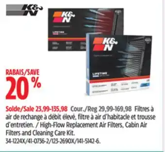 Canadian Tire K&N High-Flow Replacement Air Filters, Cabin Air Filters and Cleaning Care Kit offer