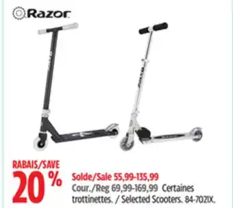 Canadian Tire Razor Selected Scooters offer