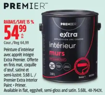 Canadian Tire Premier Extra Interior Paint + Primer offer