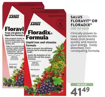 Ki Nature & Santé SALUS FLORAVIT OR FLORADIX offer