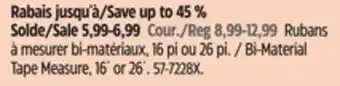 Canadian Tire Irwin Bi-Material Tape Measure, 16´ or 26´ offer