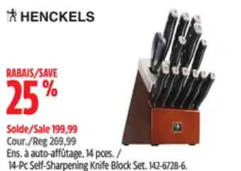 Canadian Tire Henckels 14-Pc Self-Sharpening Knife Block Set offer