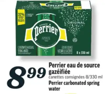 Marché Richelieu EAU DE SOURCE GAZÉIFIÉE PERRIER | PERRIER CARBONATED SPRING WATER offer