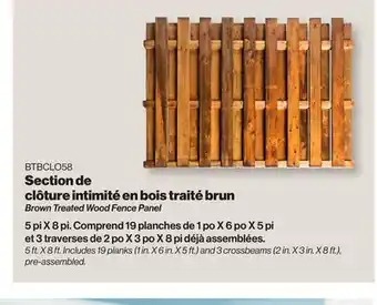 Patrick Morin Brown treated wood privacy fence panel 60 x 96 offer