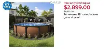 Club Piscine Tennessee 18' round above ground pool offer