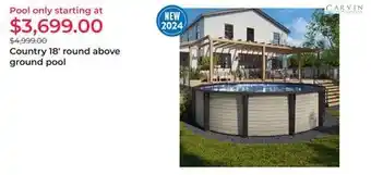 Club Piscine Country 18' round above ground pool offer