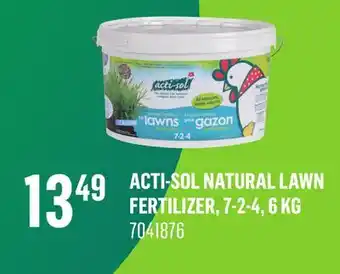 Canac Acti-Sol Natural Lawn Fertilizer, 7-2-4, 6 kg offer