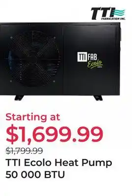 Club Piscine TTI Ecolo Heat Pump 50 000 BTU offer