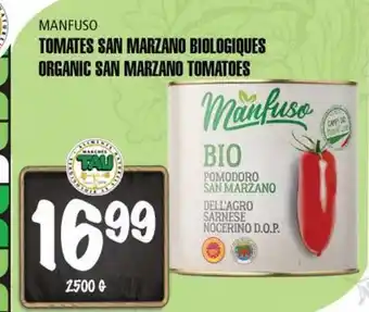 Marches Tau MANFUSO TOMATES SAN MARZANO BIOLOGIQUES offer