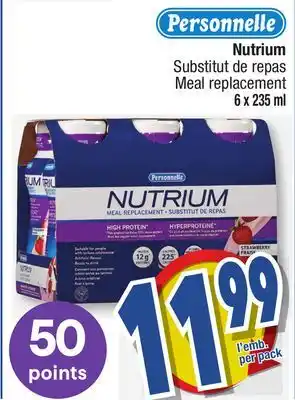 Jean Coutu PERSONNELLE Nutrium Meal replacement offer