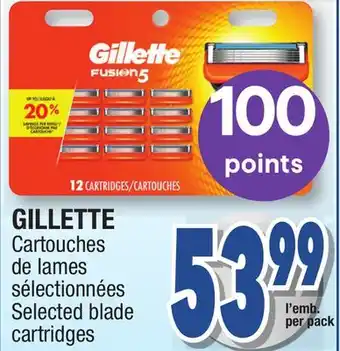 Jean Coutu GILLETTE Selected blade cartridges offer