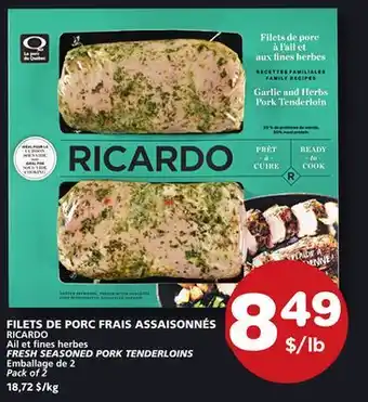 RICARDO FRESH SEASONED PORK TENDERLOINS