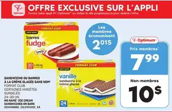 Provigo SANDWICHS OU BARRES À LA CRÈME GLACÉE SANS NOM, 24-30 UN offer