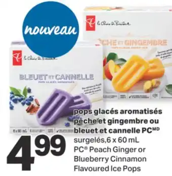 L'Intermarché POPS GLACÉS AROMATISÉS PÊCHE ET GINGEMBRE OU BLEUET ET CANNELLE, 6 X 60 ML offer