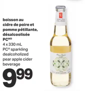L'Intermarché BOISSON AU CIDRE DE POIRE ET POMME PÉTILLANTE, DÉSALCOOLISÉE, 4 x 330 mL offer
