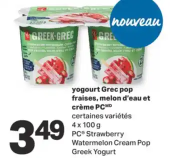 L'Intermarché YOGOURT GREC POP FRAISES, MELON D'EAU ET CRÈME, 4 X 100 G offer
