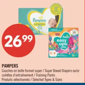 Pharmaprix PAMPERS Super Boxed Diapers or Training Pants offer