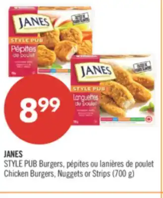 Pharmaprix JANES STYLE PUB Burgers, Chicken Burgers, Nuggets or Strips (700 g) offer