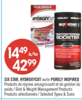 Pharmaprix SIX STAR, HYDROXYCUT or PURELY INSPIRED Diet & Weight Management Products offer