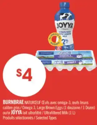 Pharmaprix BURNBRAE NATURŒUF Omega 3, Large Brown Eggs (1 Dozen) or Ultrafiltered Milk (1 L) offer