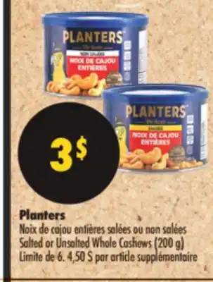 Pharmaprix Planters Salted or Unsalted Whole Cashews offer