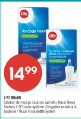 Pharmaprix LIFE BRAND Nasal Rinse Sachets (100) or Nasal Rinse Bottle System offer