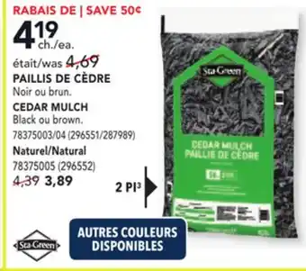 RONA CEDAR MULCH offer