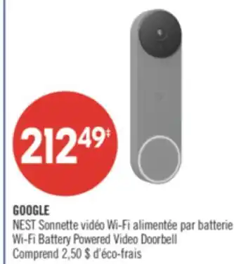 Pharmaprix GOOGLE NEST Wi-Fi Battery Powered Video Doorbell offer