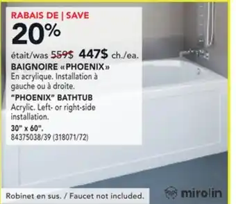 RONA PHOENIX BATHTUB offer