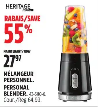Canadian Tire Heritage PERSONAL BLENDER offer