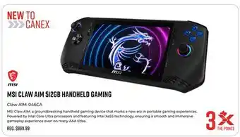 Canex MSI CLAW A1M 512GB HANDHELD GAMING offer