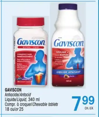 Uniprix GAVISCON Antiacide/Antacid Liquide/Liquid, Compr. à croquer/Chewable tablets offer