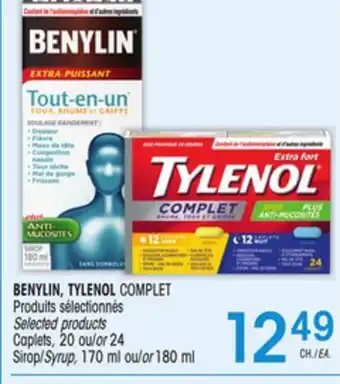 Uniprix BENYLIN, TYLENOL COMPLET Produits sélectionnés/Selected products offer