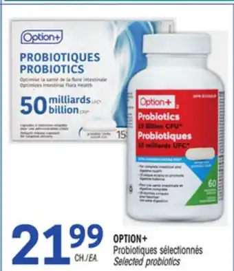 Uniprix OPTION+ Probiotiques sélectionnés/Selected probiotics offer