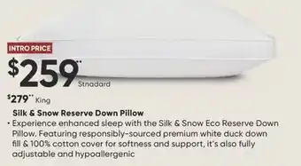 Dormez Vous Silk & Snow Reserve Down Pillow offer