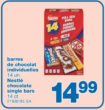 Wholesale Club BARRES DE CHOCOLAT INDIVIDUELLES, 14 un offer
