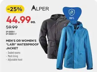 Pronature MEN'S OR WOMEN'S LAÏR WATERPROOF JACKET offer