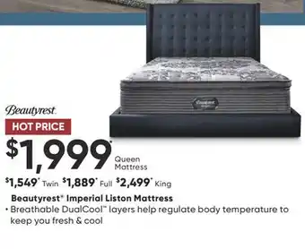 Dormez Vous Beautyrest Imperial Liston Mattress offer