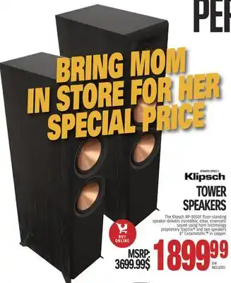 Centre Hi-Fi KLIPSCH TOWER SPEAKERS offer