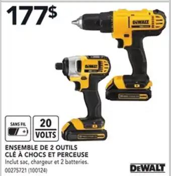 Réno Dépôt ENSEMBLE DE 2 OUTILS CLÉ À CHOCS ET PERCEUSE DEWALT offer