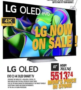 Centre Hi-Fi LG EVO C3 4K OLED SMART TV offer