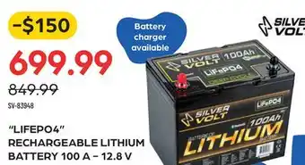 Pronature LIFEPO4 RECHARGEABLE LITHIUM BATTERY 100 A-12.8 V offer