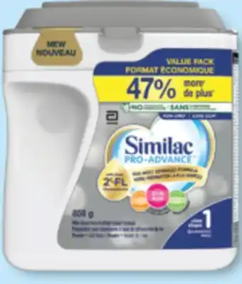 Jean Coutu SIMILAC Selected powdered formulas offer