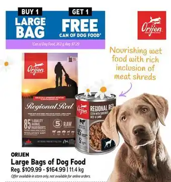 Ren’s Pets Depot ORIJEN Large Bags of Dog Food offer