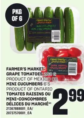 Independent City Market TOMATES RAISINS, 283 G OU MINI-CONCOMBRES DÉLICES DU MARCHÉ, 6'S offer