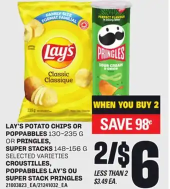 Independent City Market CROUSTILLES, POPPABBLES LAY'S, 130-235 G OU SUPER STACK PRINGLES, 148-156 G offer