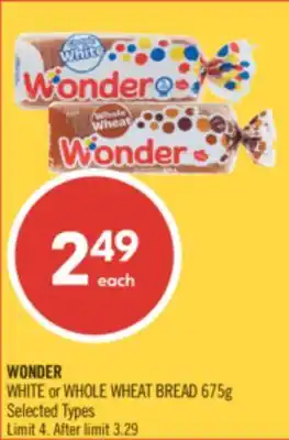 Shoppers Drug Mart WONDER WHITE or WHOLE WHEAT BREAD offer