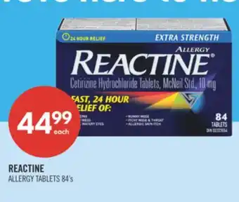 Shoppers Drug Mart REACTINE ALLERGY TABLETS offer