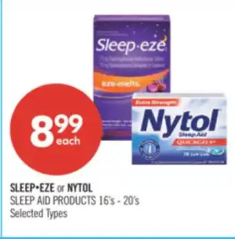 Shoppers Drug Mart SLEEP•EZE or NYTOL SLEEP AID PRODUCTS offer