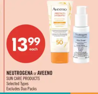 Shoppers Drug Mart NEUTROGENA or AVEENO SUN CARE PRODUCTS offer